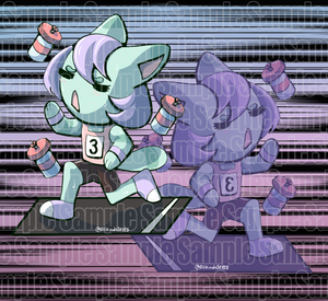 Original Character【Mint Run】Double Epoxy Charm